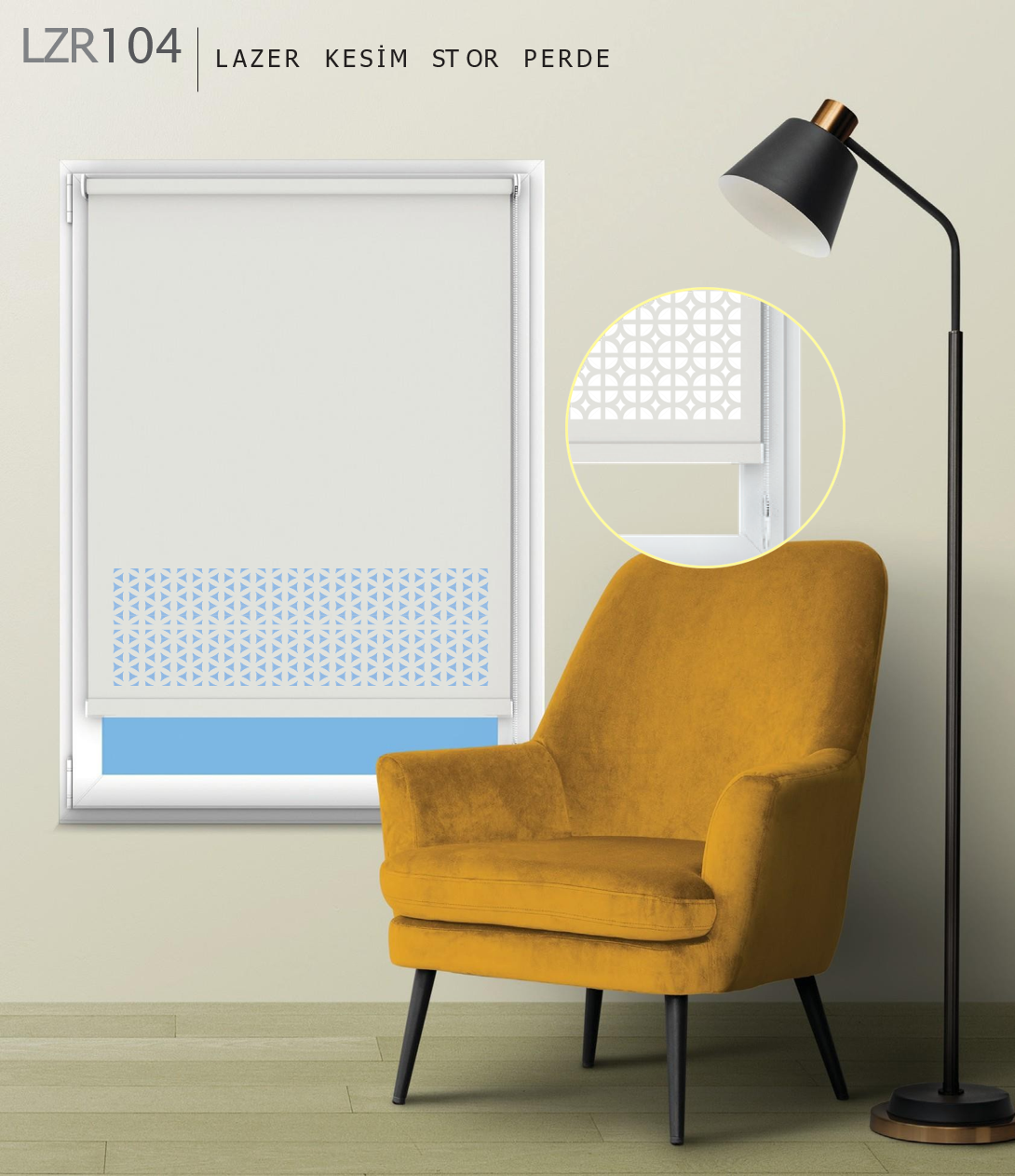 ArtMat Ekru Lazer Stor Perde